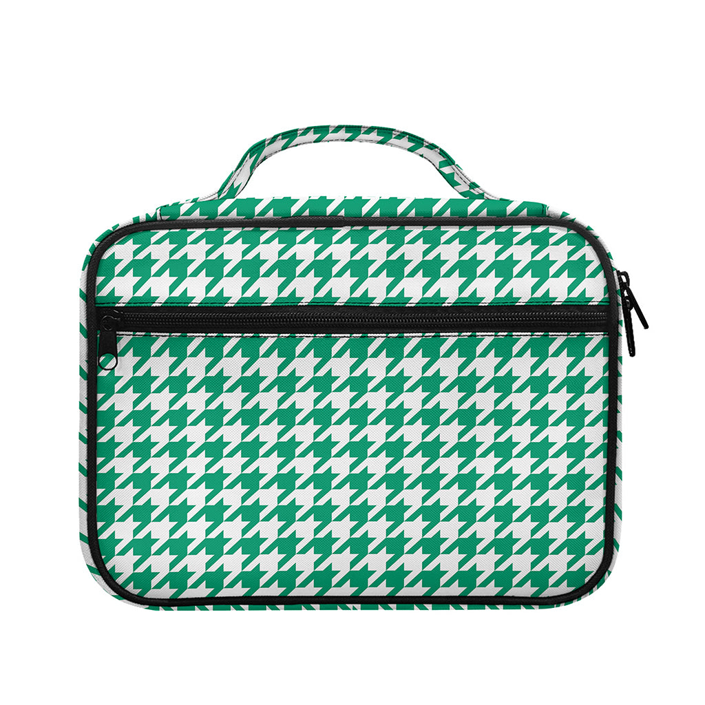 Jungle Green And White Houndstooth Print Briefcase Bible Bag