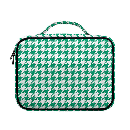 Jungle Green And White Houndstooth Print Briefcase Bible Bag