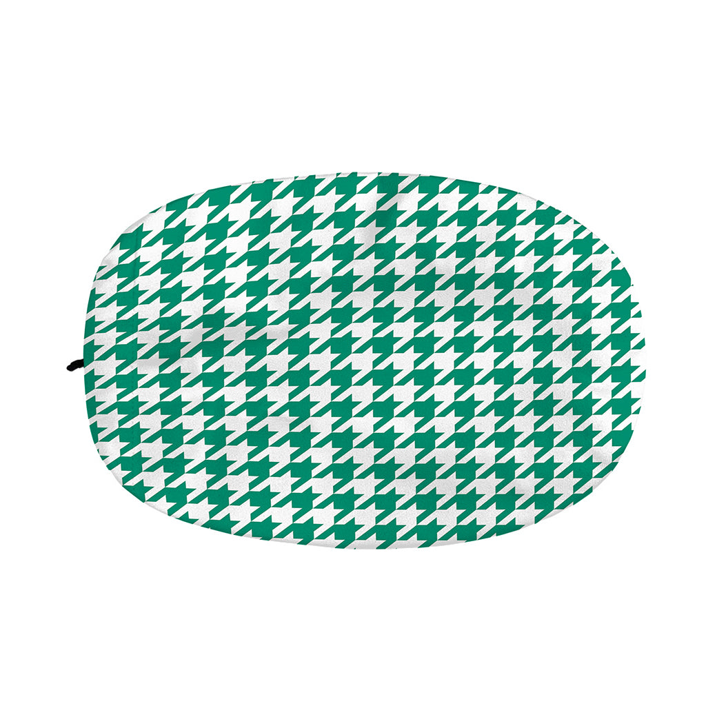 Jungle Green And White Houndstooth Print Car Side Mirror Covers