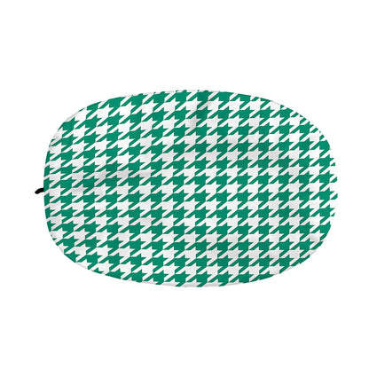 Jungle Green And White Houndstooth Print Car Side Mirror Covers