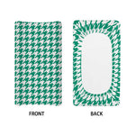 Jungle Green And White Houndstooth Print Changing Pad Cover