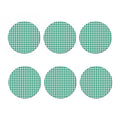 Jungle Green And White Houndstooth Print Coaster Set