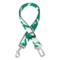 Jungle Green And White Houndstooth Print Dog Seat Belt