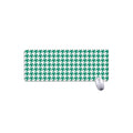 Jungle Green And White Houndstooth Print Extended Mouse Pad