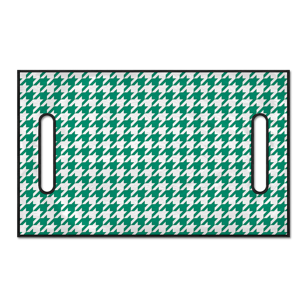 Jungle Green And White Houndstooth Print Golf Cart Seat Cover