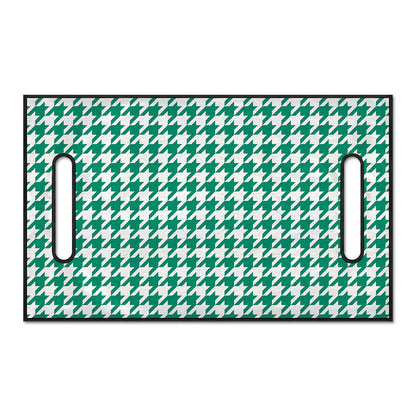 Jungle Green And White Houndstooth Print Golf Cart Seat Cover