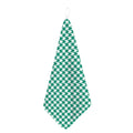 Jungle Green And White Houndstooth Print Hand Towel