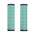 Jungle Green And White Houndstooth Print Handle Covers