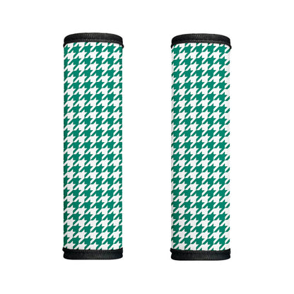 Jungle Green And White Houndstooth Print Handle Covers