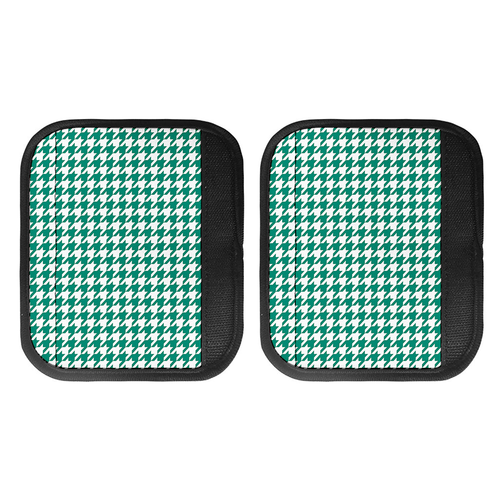 Jungle Green And White Houndstooth Print Handle Covers