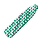Jungle Green And White Houndstooth Print Ironing Board Cover