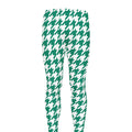 Jungle Green And White Houndstooth Print Men's Leggings