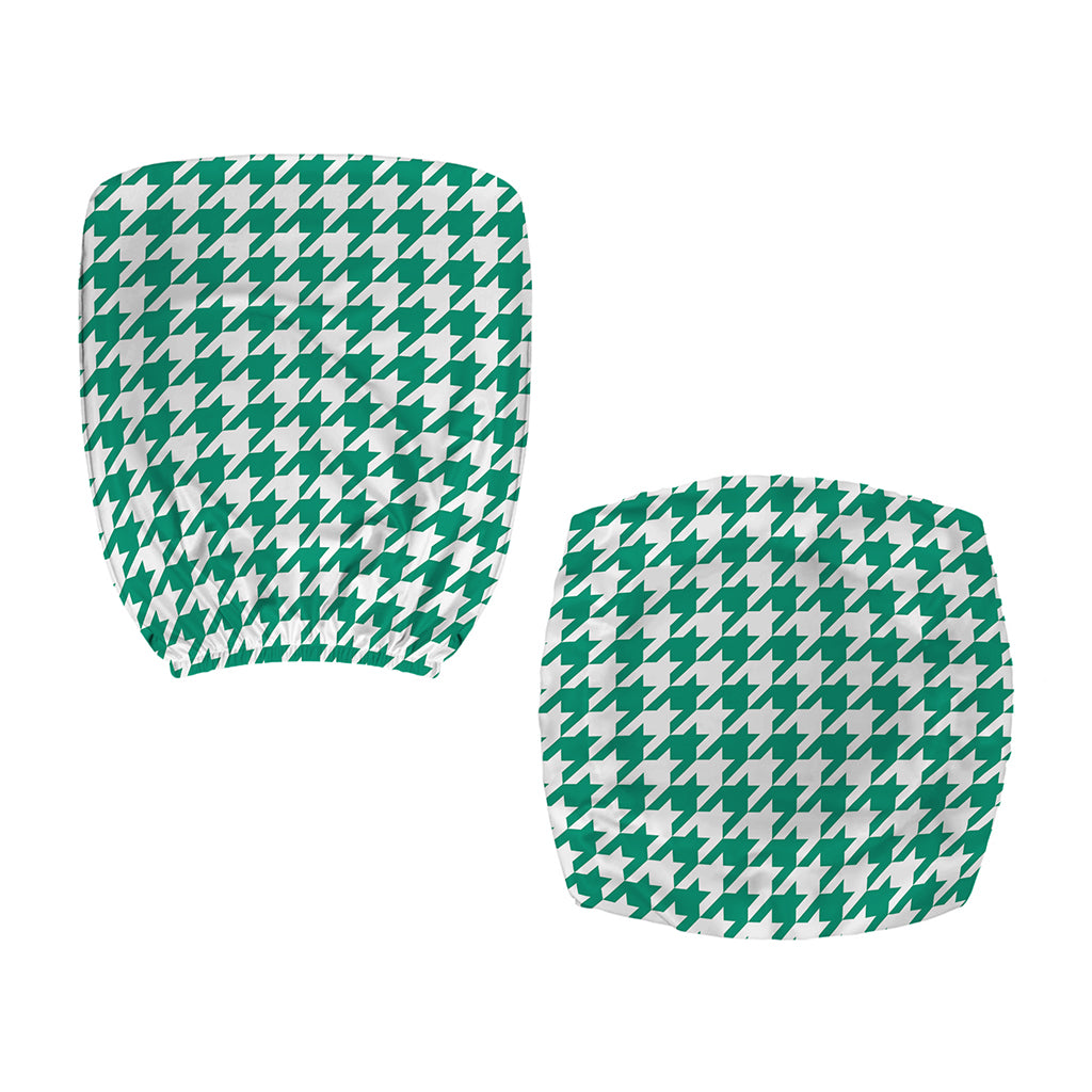Jungle Green And White Houndstooth Print Office Chair Cover