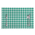 Jungle Green And White Houndstooth Print Placemat