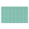 Jungle Green And White Houndstooth Print Polyester Doormat