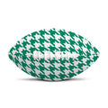Jungle Green And White Houndstooth Print Rugby Ball