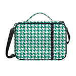 Jungle Green And White Houndstooth Print Shoulder Strap Bible Bag