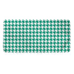 Jungle Green And White Houndstooth Print Towel