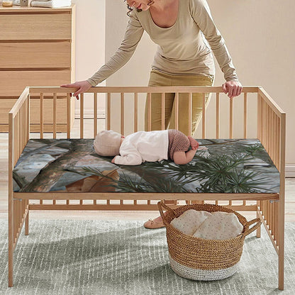 Jungle Hunting Camouflage Print Baby Crib Sheet