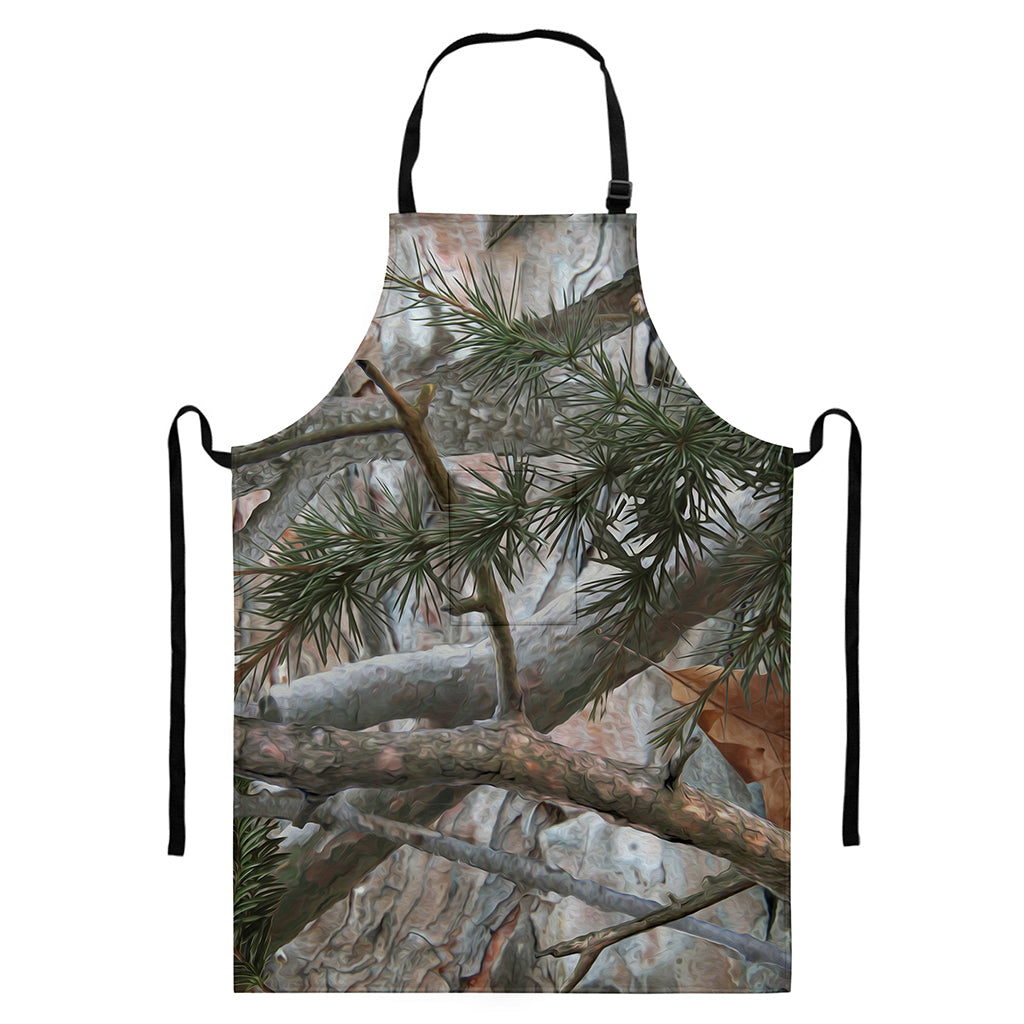Jungle Hunting Camouflage Print Bib Apron With Pocket