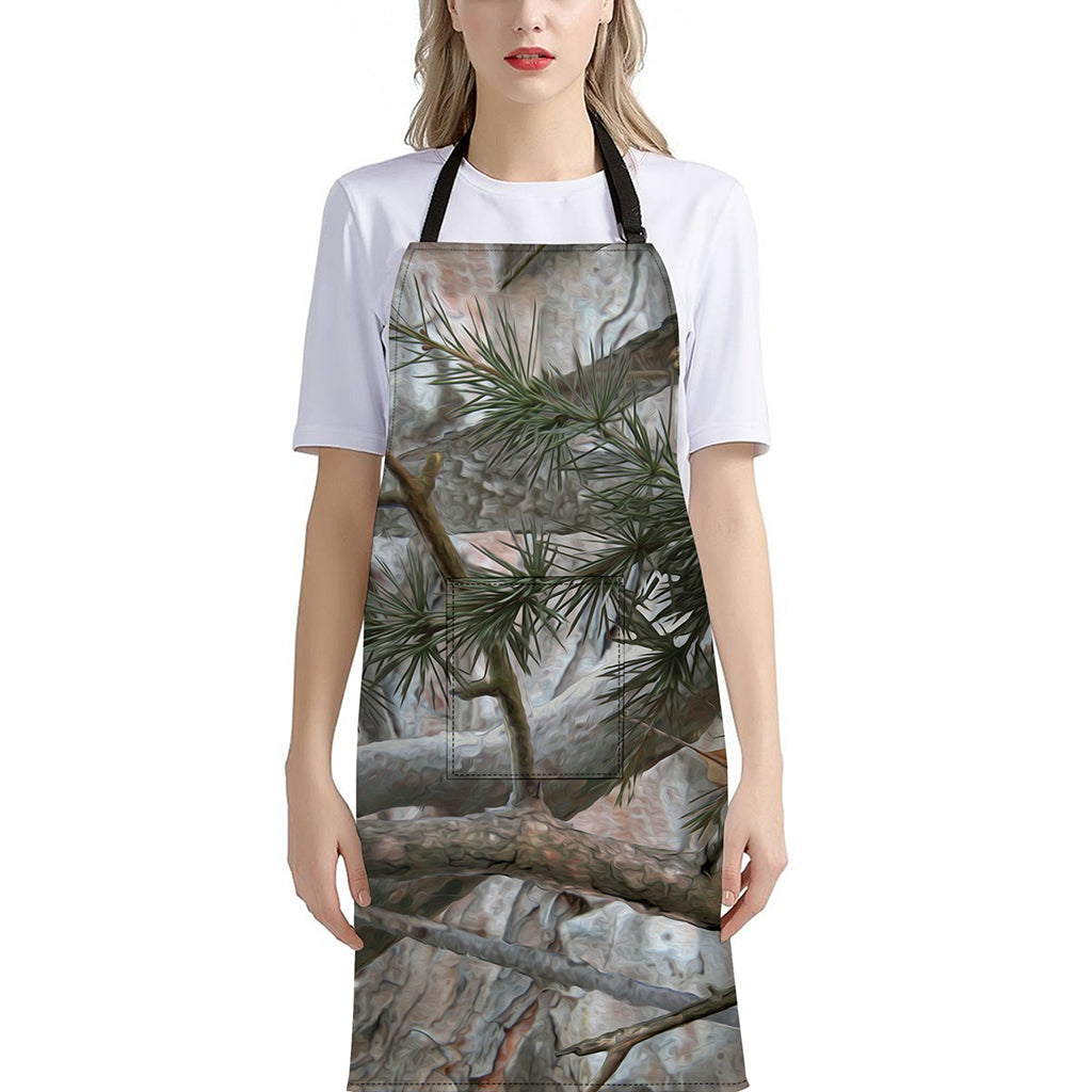 Jungle Hunting Camouflage Print Bib Apron With Pocket
