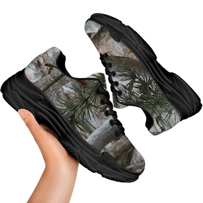 Jungle Hunting Camouflage Print Black Chunky Shoes