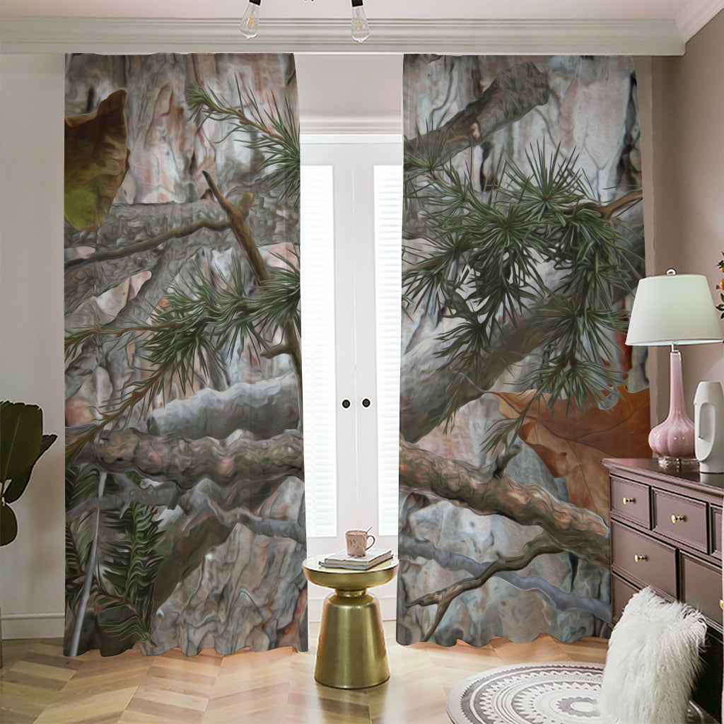 Jungle Hunting Camouflage Print Blackout Pencil Pleat Curtains