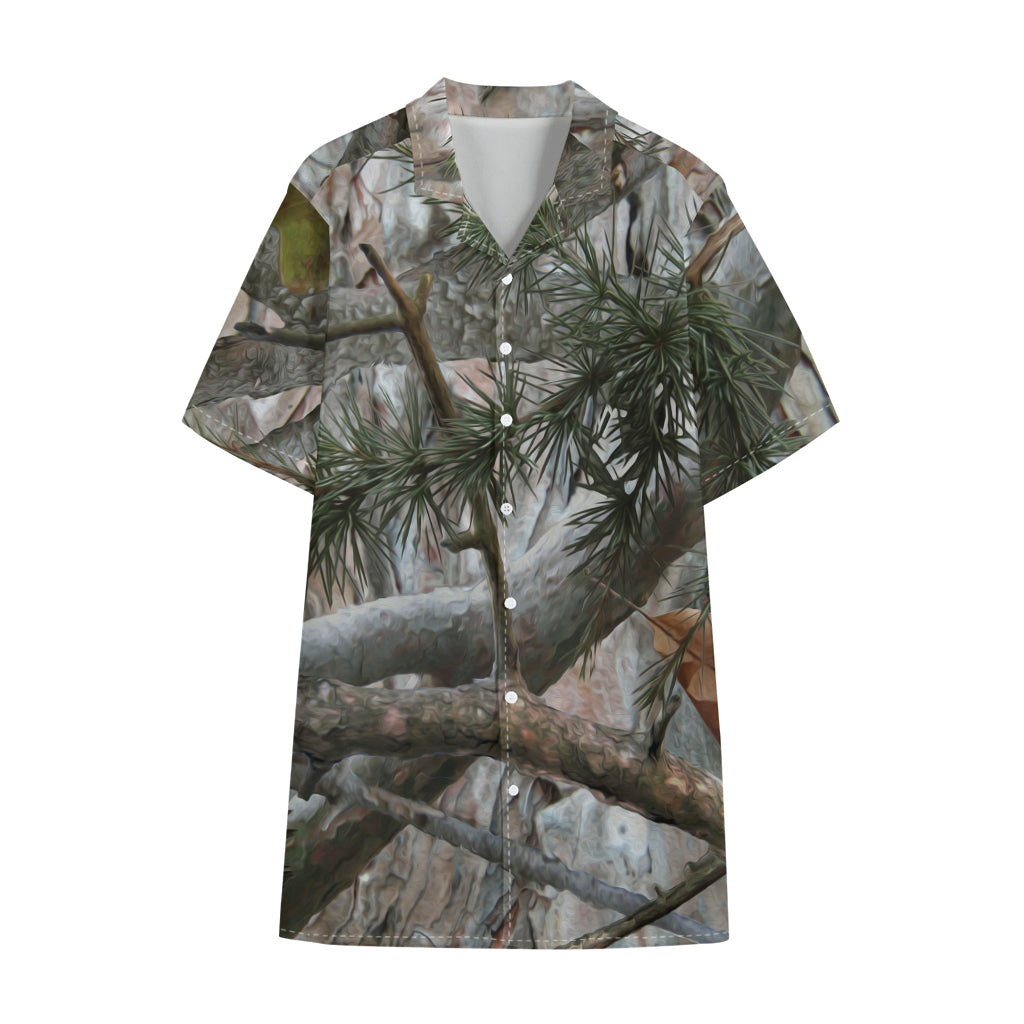Jungle Hunting Camouflage Print Cotton Hawaiian Shirt