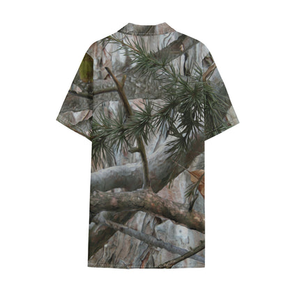 Jungle Hunting Camouflage Print Cotton Hawaiian Shirt