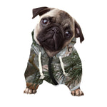 Jungle Hunting Camouflage Print Dog Zip Up Hoodie