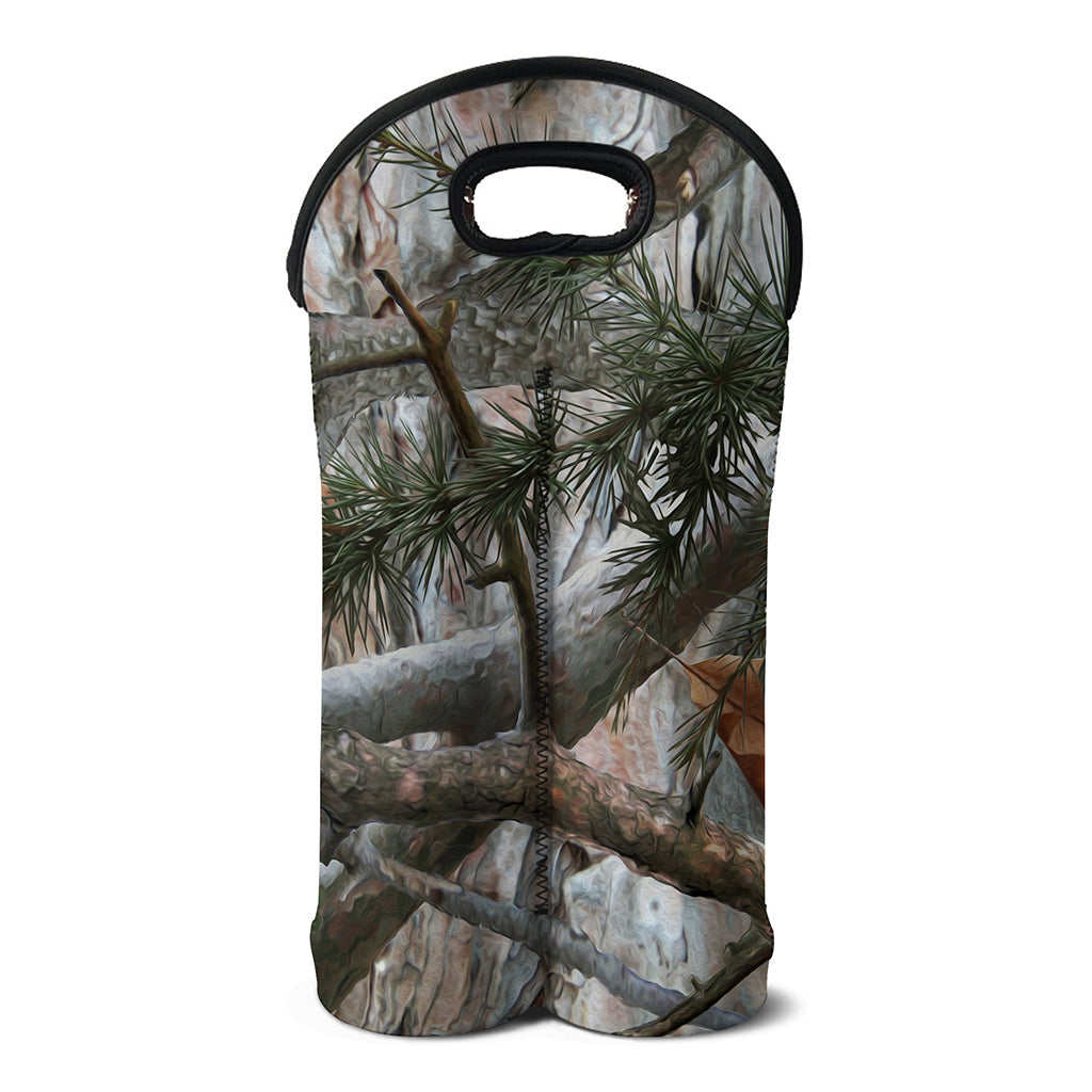 Jungle Hunting Camouflage Print Double Neoprene Wine Tote