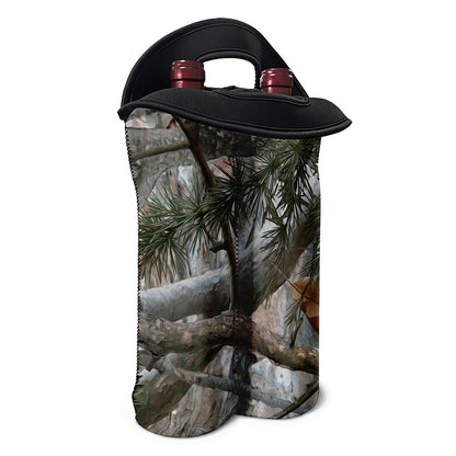 Jungle Hunting Camouflage Print Double Neoprene Wine Tote