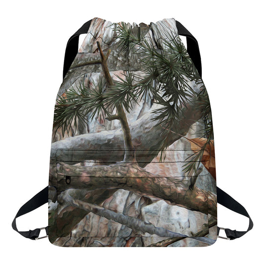 Jungle Hunting Camouflage Print Drawstring Backpack