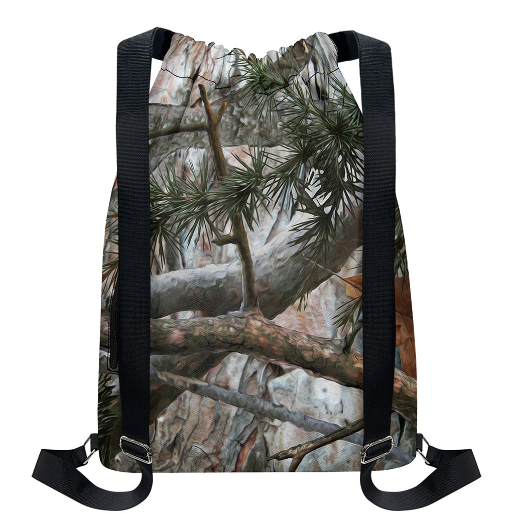 Jungle Hunting Camouflage Print Drawstring Backpack