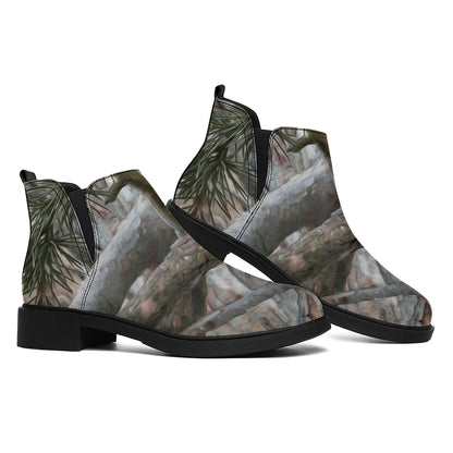 Jungle Hunting Camouflage Print Flat Ankle Boots