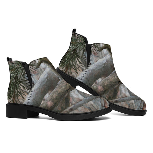 Jungle Hunting Camouflage Print Flat Ankle Boots