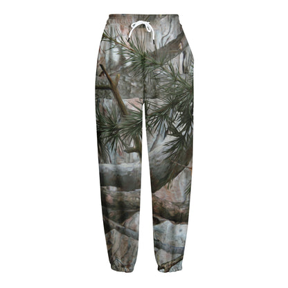 Jungle Hunting Camouflage Print Fleece Lined Knit Pants