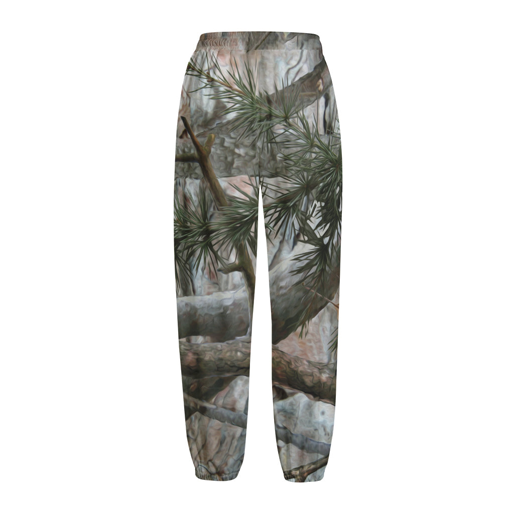 Jungle Hunting Camouflage Print Fleece Lined Knit Pants