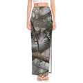 Jungle Hunting Camouflage Print High Slit Maxi Skirt