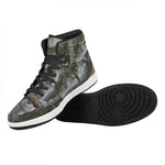 Jungle Hunting Camouflage Print High Top Leather Sneakers
