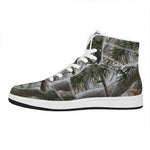 Jungle Hunting Camouflage Print High Top Leather Sneakers