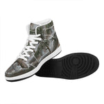 Jungle Hunting Camouflage Print High Top Leather Sneakers