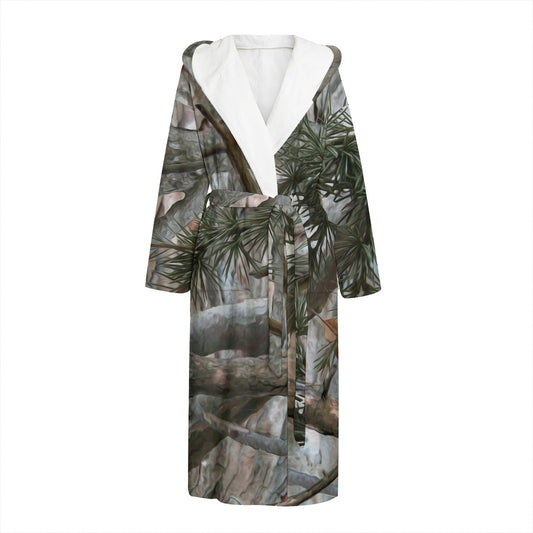 Jungle Hunting Camouflage Print Hooded Bathrobe