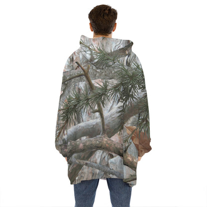 Jungle Hunting Camouflage Print Hoodie Blanket
