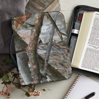 Jungle Hunting Camouflage Print Leather Bible Cover