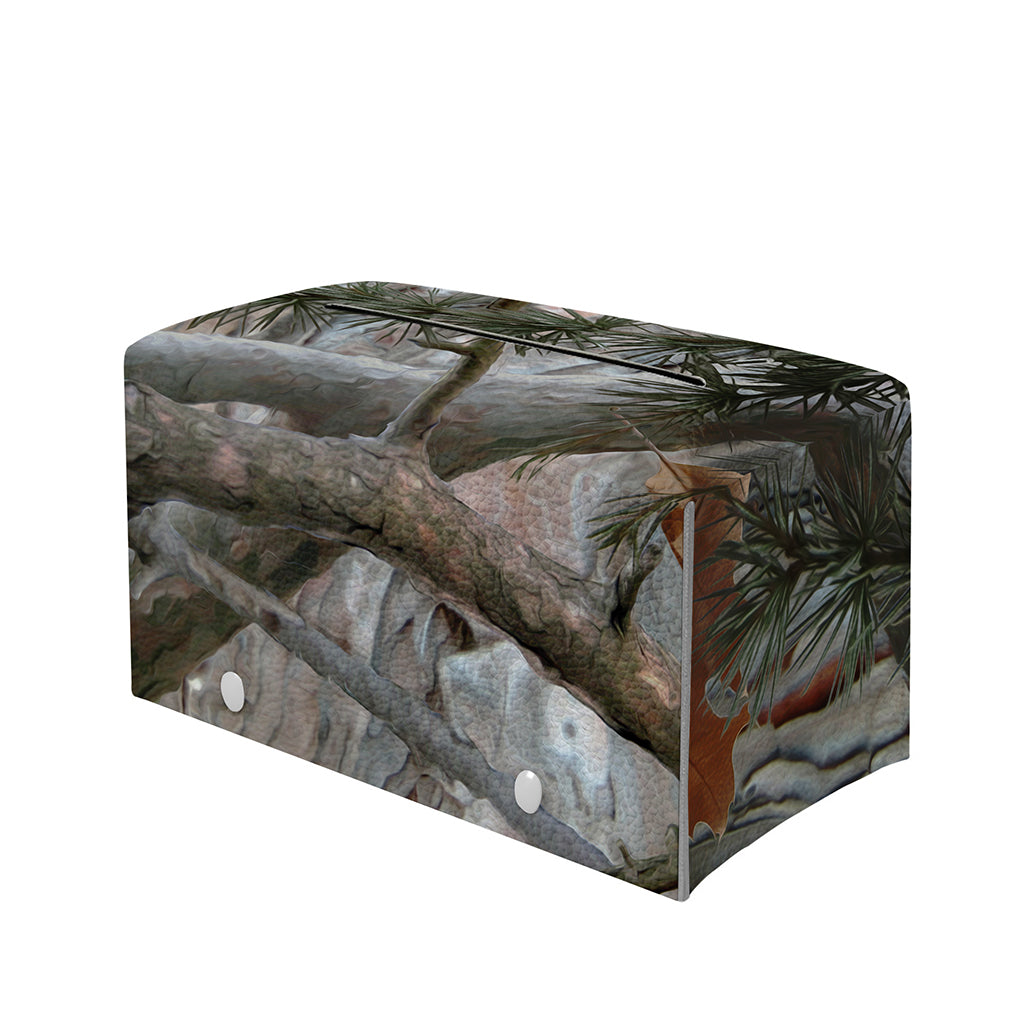 Jungle Hunting Camouflage Print Leather Tissue Box Cover