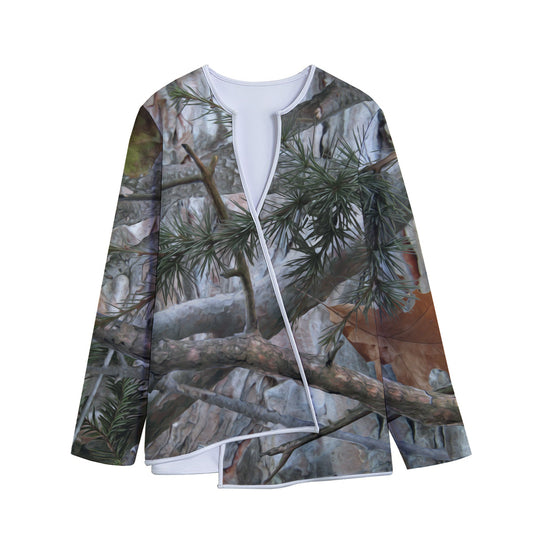Jungle Hunting Camouflage Print Long Sleeve Short Coat