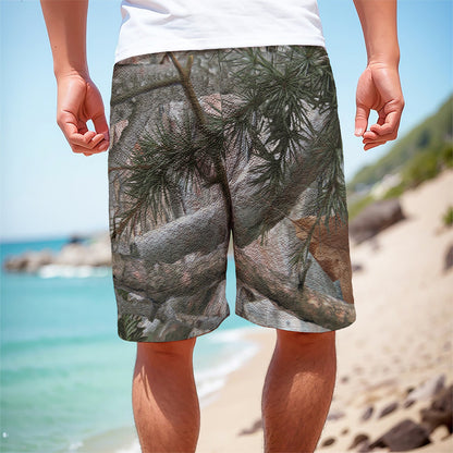 Jungle Hunting Camouflage Print Men's Cargo Shorts