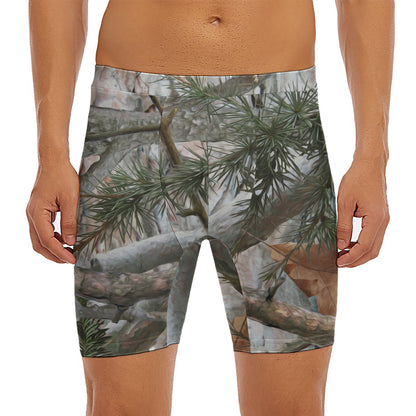 Jungle Hunting Camouflage Print Men's Long Boxer Briefs