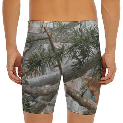 Jungle Hunting Camouflage Print Men's Long Boxer Briefs